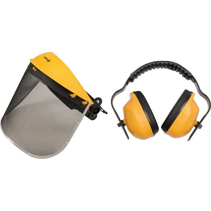 Helma s odnímatelným štítem + chrániče sluchu Vorel