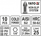 Sada bitů 1/4" 25 mm 10 ks Yato