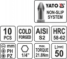 Sada bitů 1/4" 50 mm 10 ks Yato