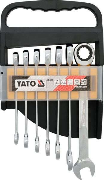 Sada klíčů očkoplochých 7ks 10-19 mm ráčnové Yato