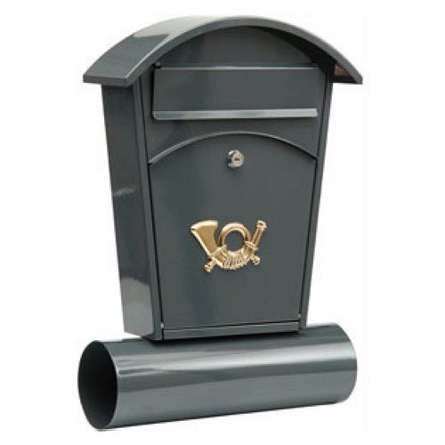 Poštovní schránka se stříškou oblou + zásobník na noviny 480x280x80mm šedá Vorel
