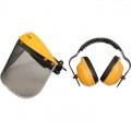Helma s odnímatelným štítem + chrániče sluchu Vorel