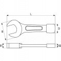 Klíč maticový plochý rázový 32 mm Yato