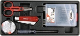 Vložka do zásuvky - izol. páska, zkoušečka, nůžky, montážní nůž, sada vrtáků 1-10mm Yato