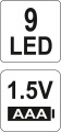 Svítilna kapesní 9 LED (ALU) Yato