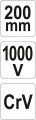 Kleště prodloužené rovné 200mm VDE (1000V) Yato
